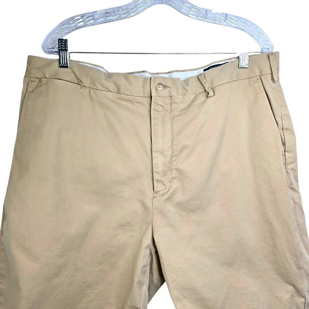 Polo Ralph Lauren Shorts Men 38T Tall Long Beige Stretch Classic Fit Chino